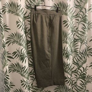 Charter Club Tan and Black Plaid Trousers with Yellow Accent